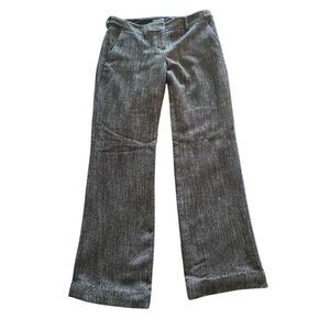 Express Women's Flare Pants Size 0 Black Herringbone Workwear